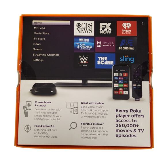 Roku 2 (3rd Gen) HD Streaming Media Player 4210R Black New Open Box Never Used - Picture 2 of 7